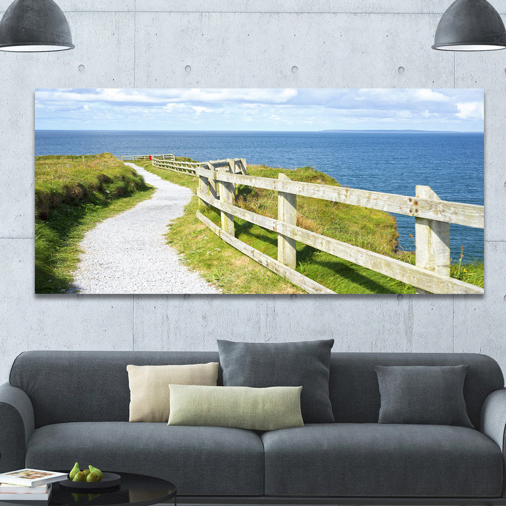 Cliff Walk on Wild Atlantic Way, Landscape Canvas Art Print, 60"x28"