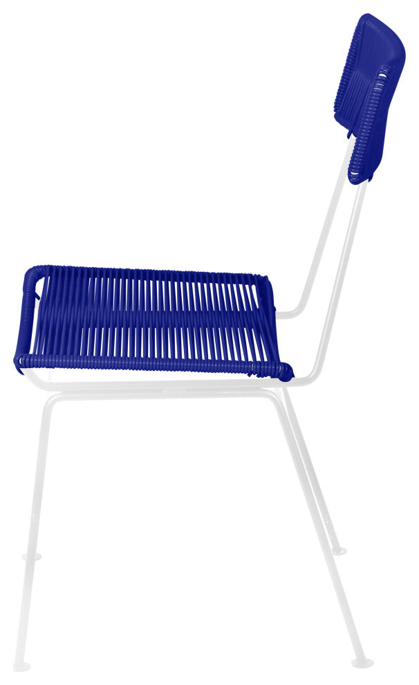 Hapi Indoor/Outdoor Handmade Dining Chair, Deep Blue on White