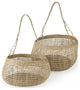 Set of Two Wicker Storage Baskets With Long Handles