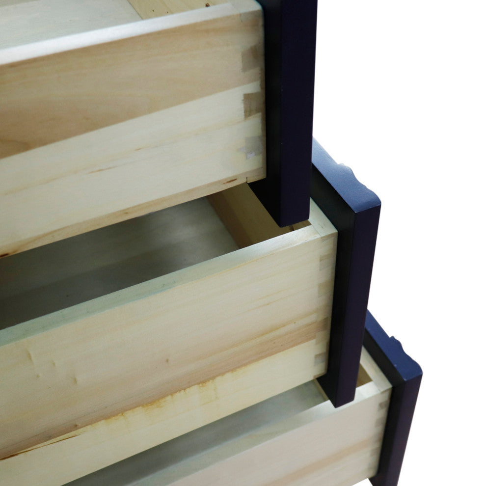 49" Double Vanity, Blue Finish With Black Galaxy And Rectangle Sink