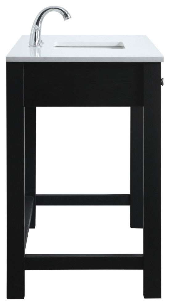 48" ADA Compliant Bathroom Vanity, Black