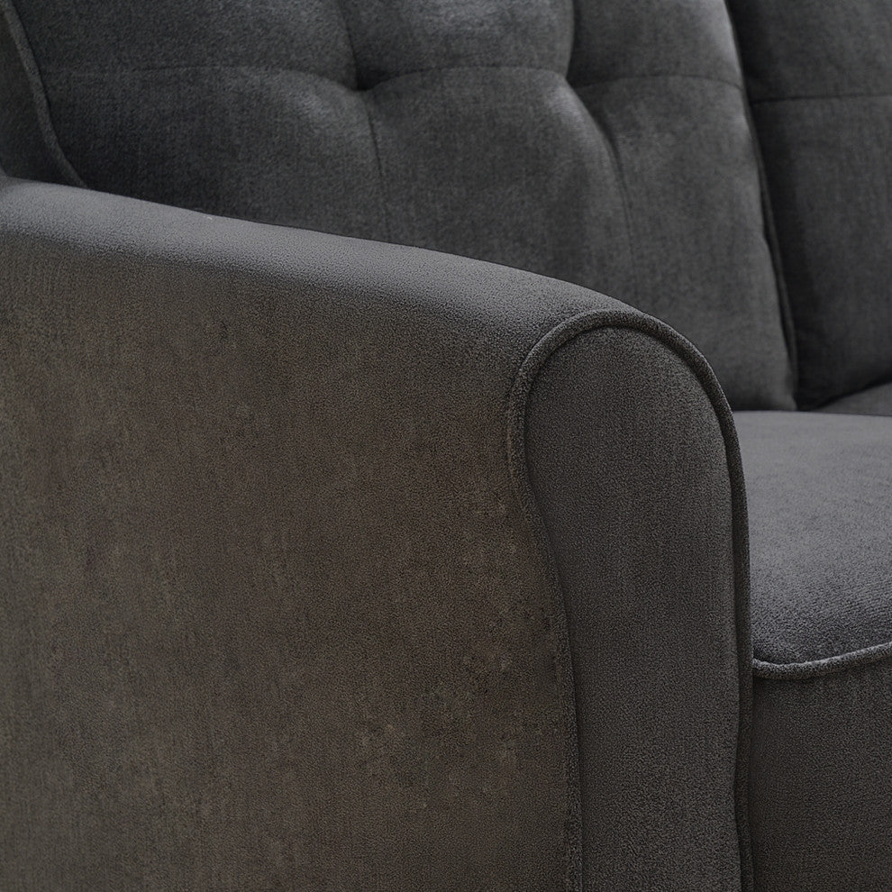 The Ayla I - Polyester Flared Arm Sofa, Light Gray