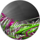 Fractal 3D Green Purple Stripes, Abstract Art Round Wall Art, 11"