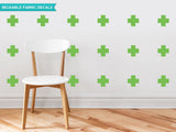 Plus Sign Fabric Wall Decals, Set of 18, Green