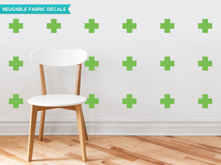 Plus Sign Fabric Wall Decals, Set of 18, Green