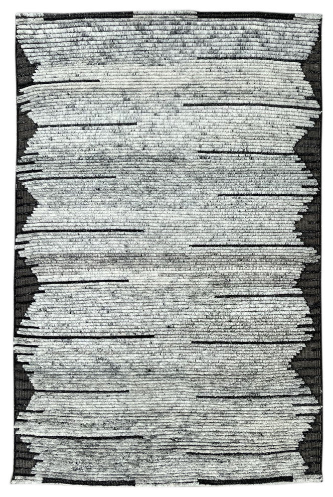 Hand-Tufted Wool Orange Contemporary Abstract Paisley Rug, 5'x8'