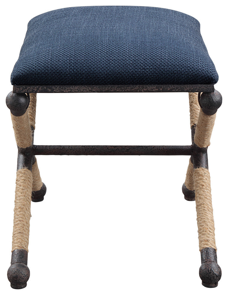 Uttermost Firth Small Navy Fabric bench