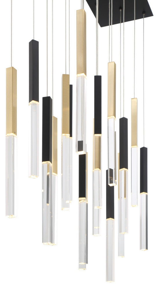 Benicio 18 Light Chandelier, Gold and Black