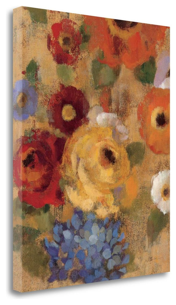 "Jacquard Floral I Crop" By Silvia Vassileva, Giclee on Gallery Wrap Canvas