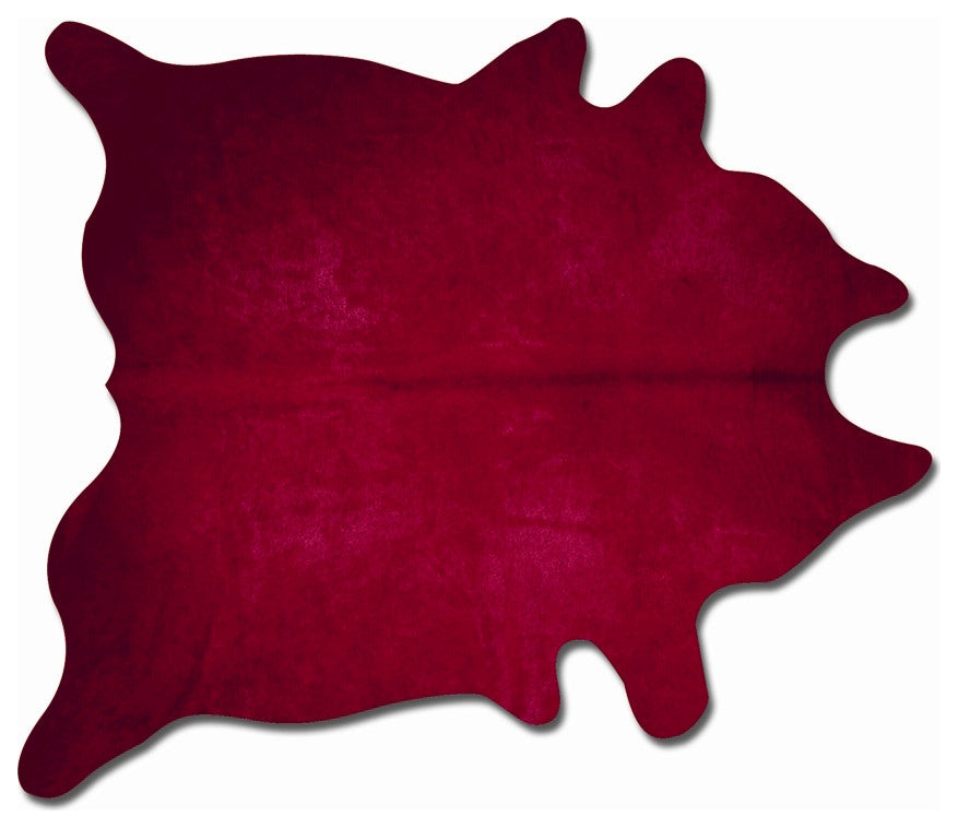 HomeRoots 72" x 84" Burgundy Cowhide Rug