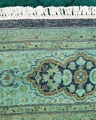 Fine Vibrance, One-of-a-Kind Hand-Knotted Area Rug Green, 6'1"x6'1"