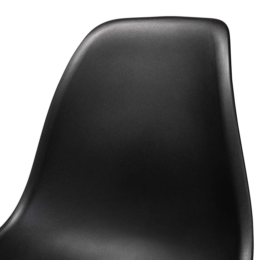 Russell Midcentury Modern 4-Piece Shell Side Chair Set Black