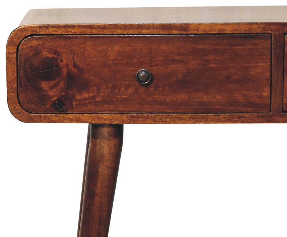 Chestnut Curved Hallway Table