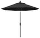 9' Matted Black Collar Tilt Lift Fiberglass Rib Aluminum Umbrella, Pacifica, Black