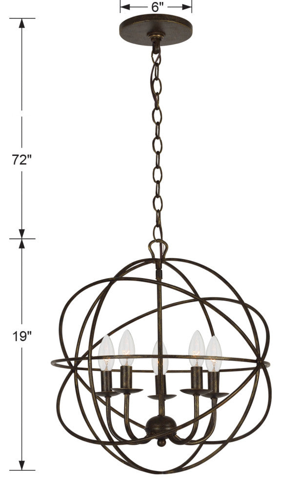 Elight 5 Light  Bronze Mini Chandelier