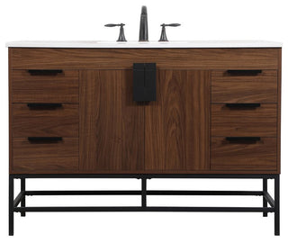 Home Living 22" Modern Walnut-Light Bathroom Vanity