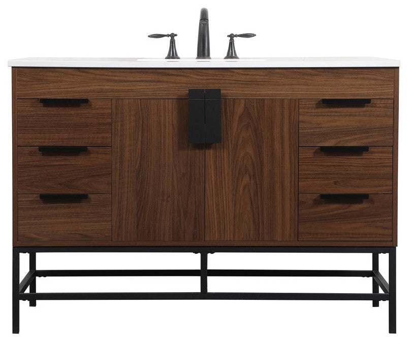 Home Living 22" Modern Walnut-Light Bathroom Vanity