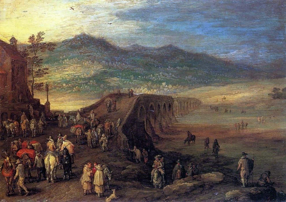The Elder Jan Bruegel Bridge at Talavera, 18"x27" Wall Decal