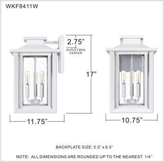 Quoizel WKF8411 Wakefield 3 Light 17" Tall Outdoor Wall Sconce - Earth Black