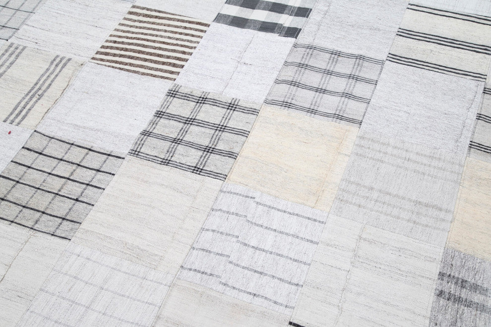 Rug N Carpet - Handmade Oriental 9' 11'' x 13' 1'' Rustic Patchwork Kilim Rug