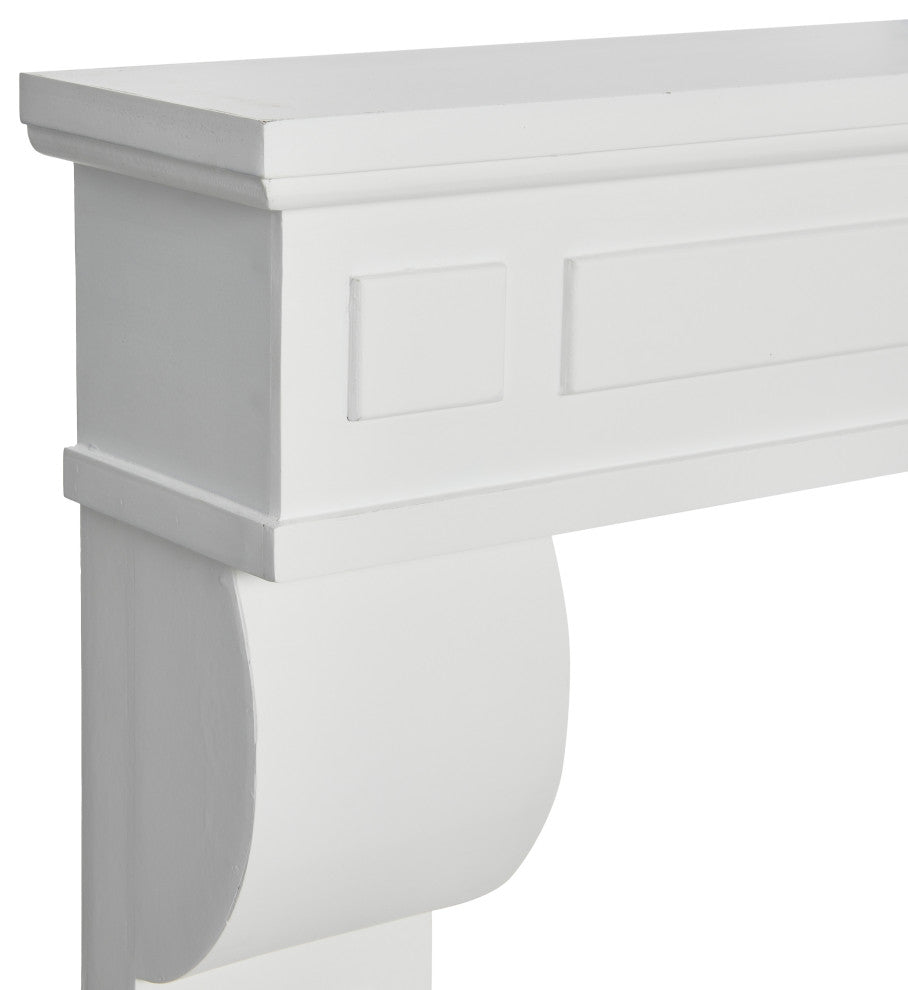 Lodge Decorative Fireplace Mantel, Flat Paintable White