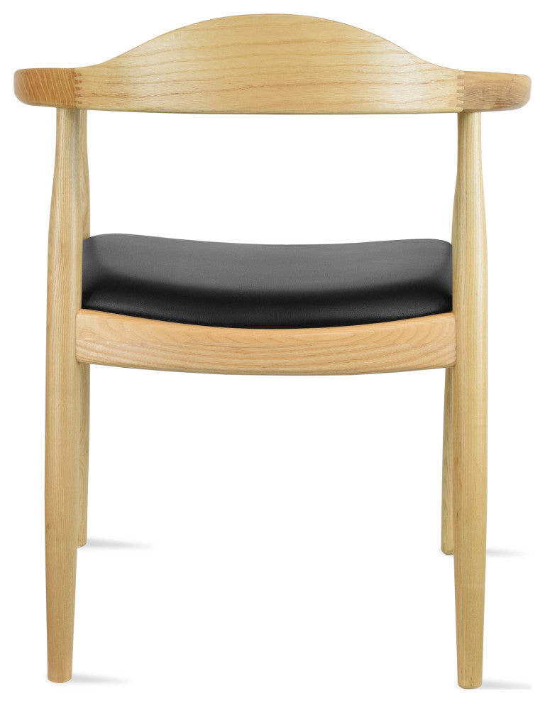 Real Oak Wood PU Leather Seat Wegner Kennedy Dining Assembled Chair, Natural
