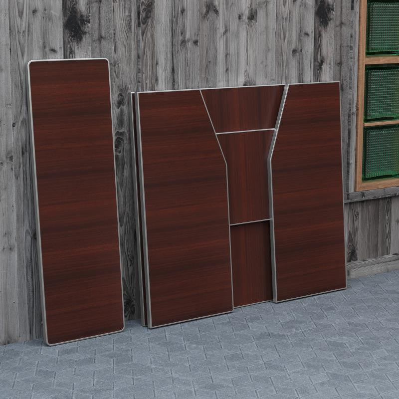 4' Laminate Foldable Bar, Walnut Woodgrain
