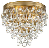 Crystorama Lighting Group 135 Calypso 3 Light 11"W Flush Mount - Vibrant Gold