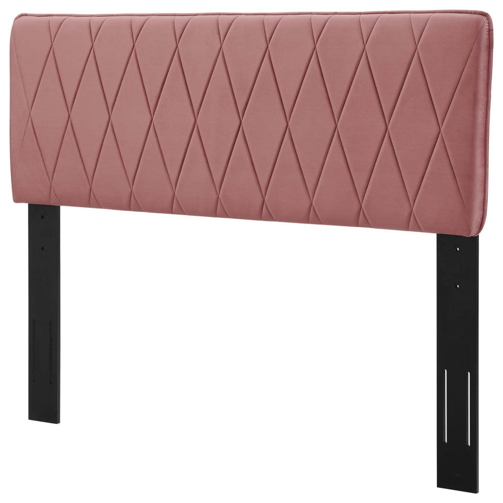 Headboard, King Size, Velvet, Pink, Modern Contemporary, Bedroom Master Suite