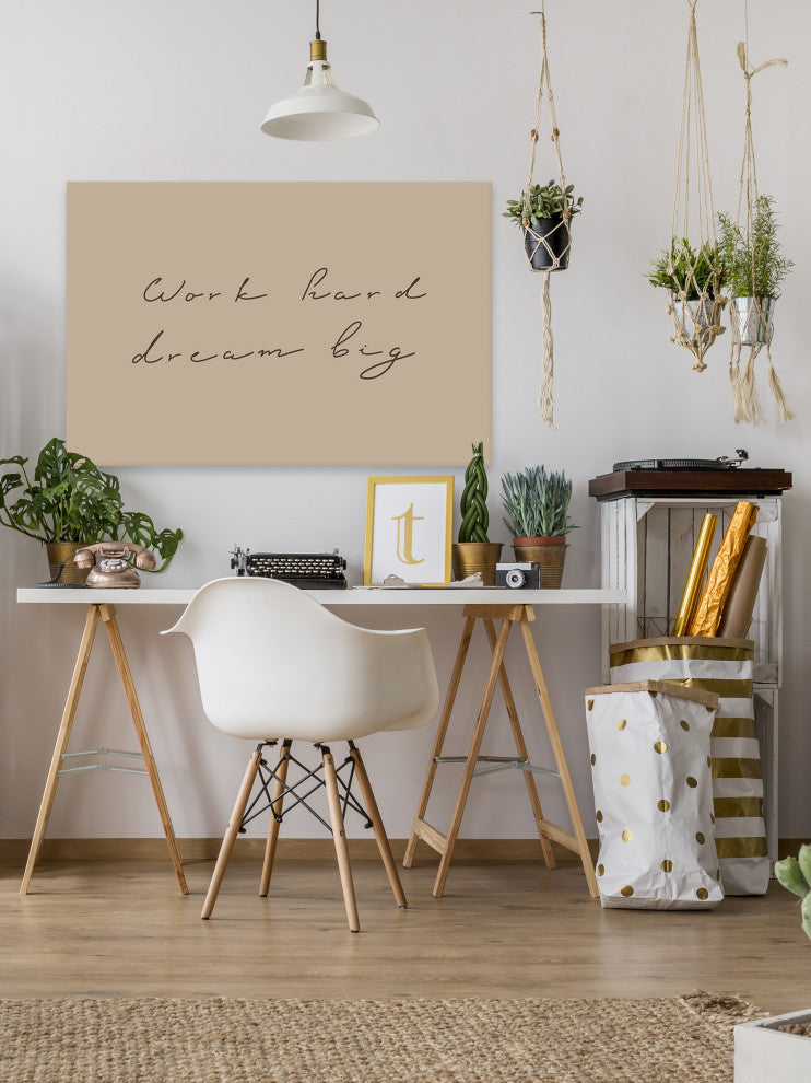 "Work and Dream Big" Painting Print on Wrapped Canvas, 60x40