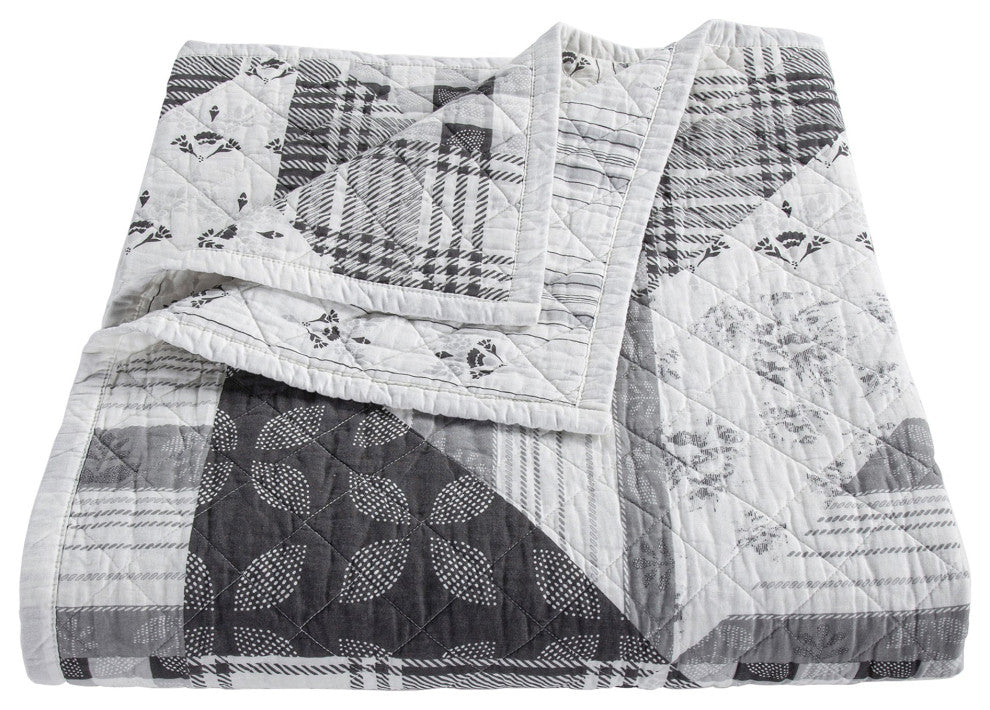 Patchwork Prairie Reversible Quilt Set, 3 Piece, Full/Queen