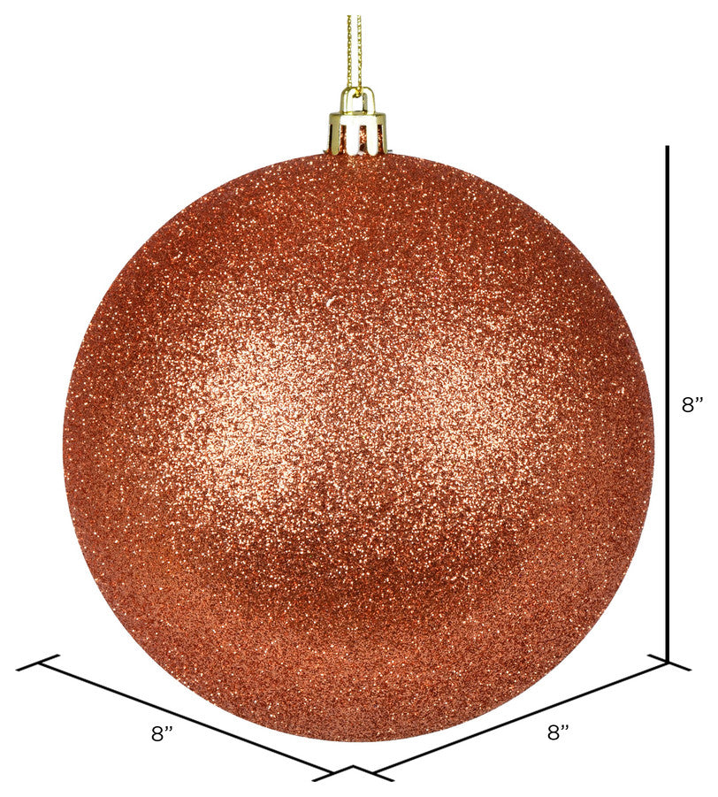 Vickerman N592071Dg 8" Coral Glitter Ball Ornament