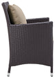 Restaurant Tables and Chairs, "Amadeo" Rattan Bistro Chair, Mocha