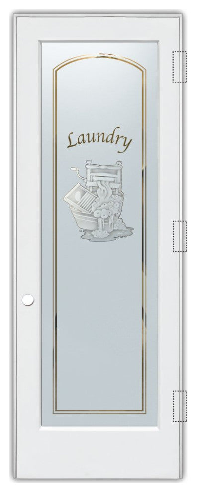 Laundry Door - Thru the Wringer - Primed - 32" x 96" - Knob on Left - Push Open