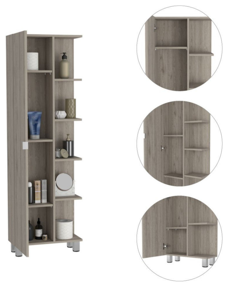 Los Angeles Corner Cabinet, Light Gray