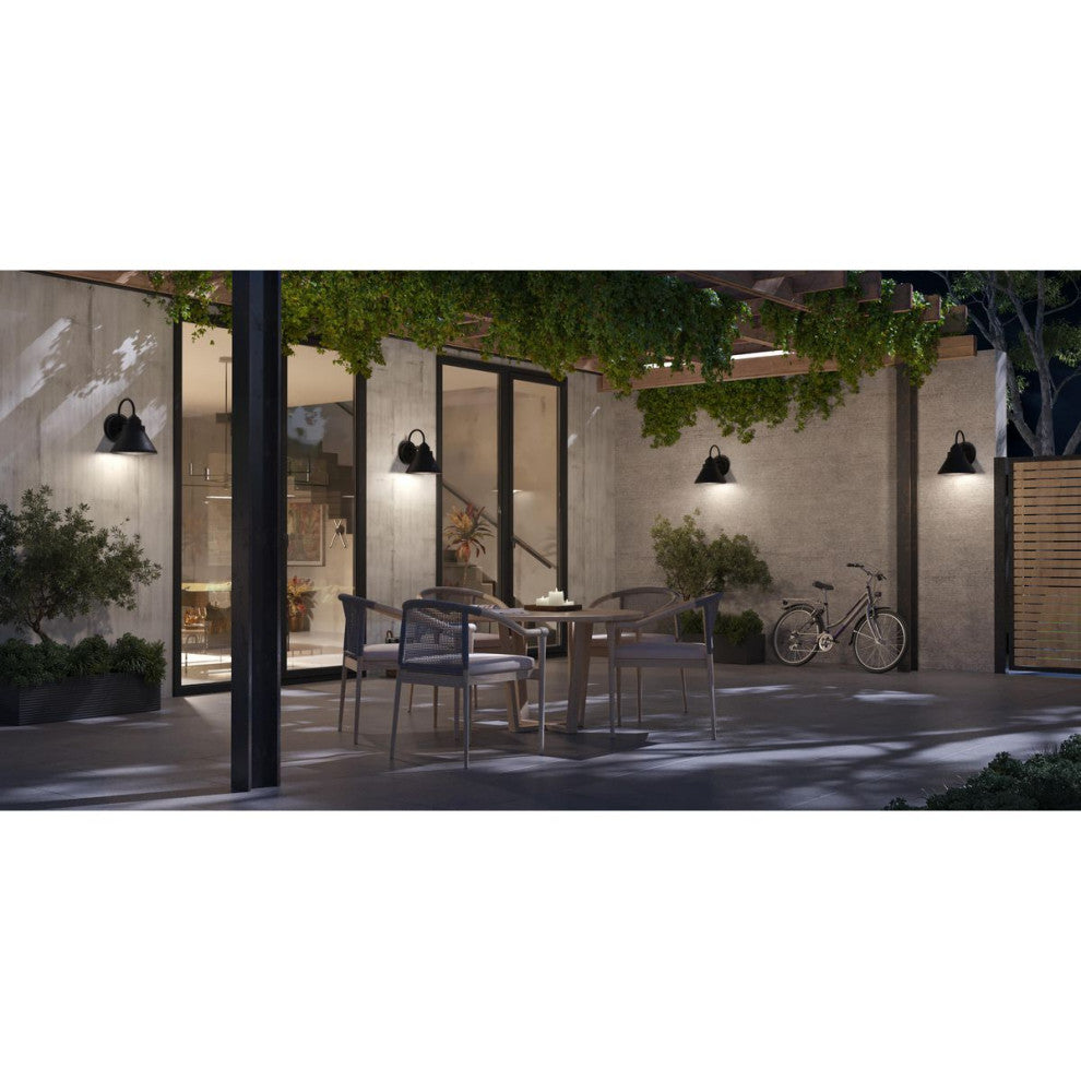 Bayside Collection One-Light Non-Metallic Black Outdoor Wall Lantern