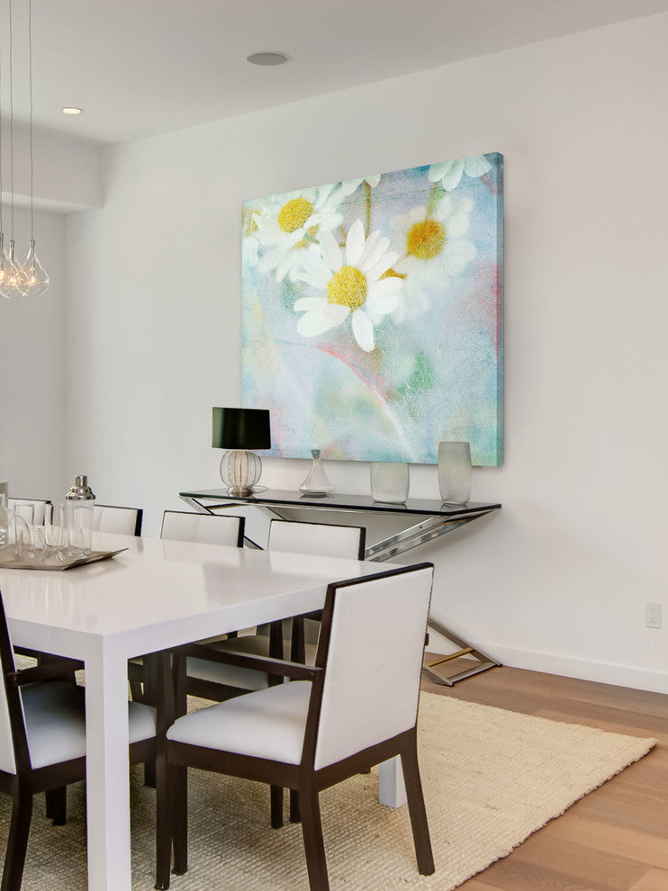 "White Daisy 1" Painting Print on Wrapped Canvas by Julie Joy