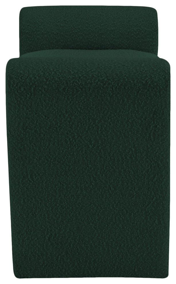 Stylus Boucle Fabric Upholstered Bench, Green, 31.5" Wide