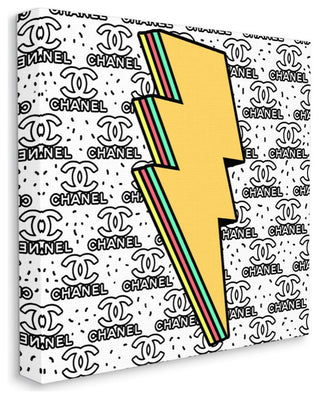 Fashion Lightning Bolt Symbol over Glam Pattern17x17