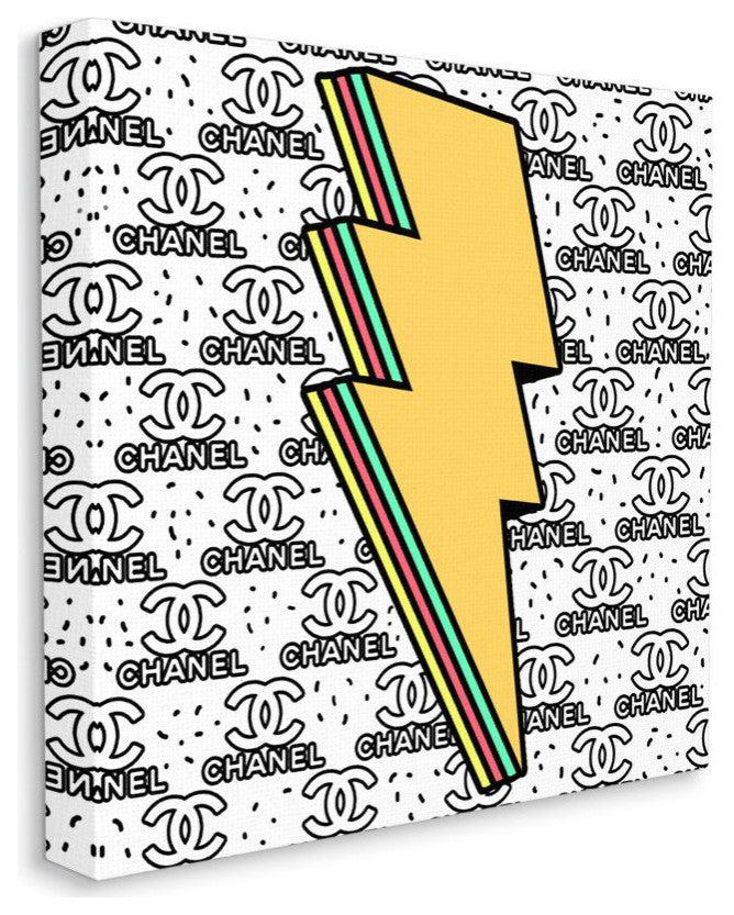 Fashion Lightning Bolt Symbol over Glam Pattern17x17