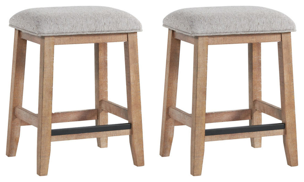 Highland Backless Bar Stool With Cushion Seat, Sandwash, Set of 2