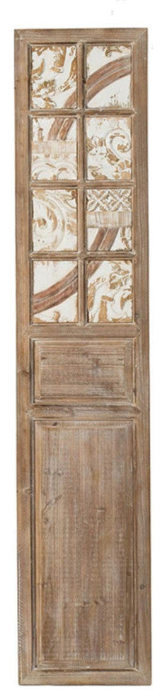 Rustic Brown and Cream Distressed Panel Wall Art