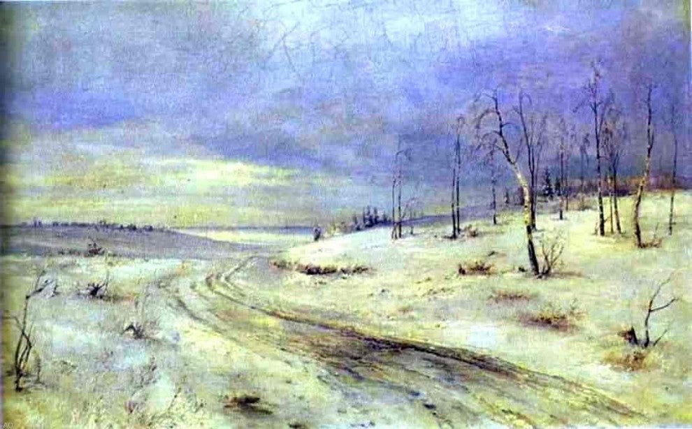 Alexei Kondratevich Savrasov A Winter Road, 18"x27" Wall Decal