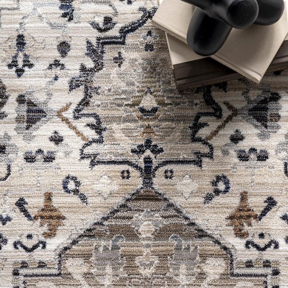 Nuloom Aziza Traditional Area Rug, Beige 9'x12'