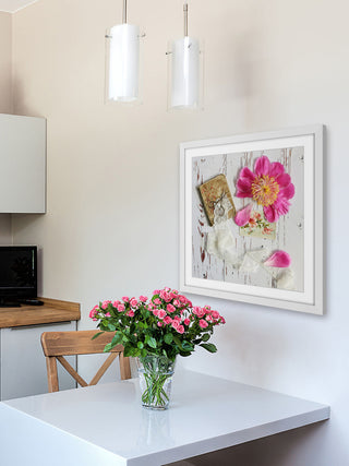 "Peony and Lace" Framed Painting Print