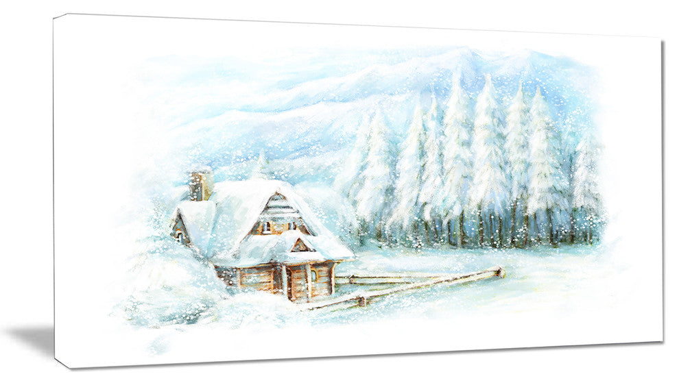 "Christmas Winter Happy Scene" Landscape Wall Art, 40"x20"