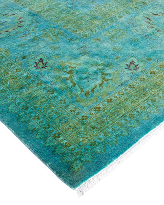 Overdyed, One-of-a-Kind Hand-Knotted Area Rug Green, 10'3"x20'4"
