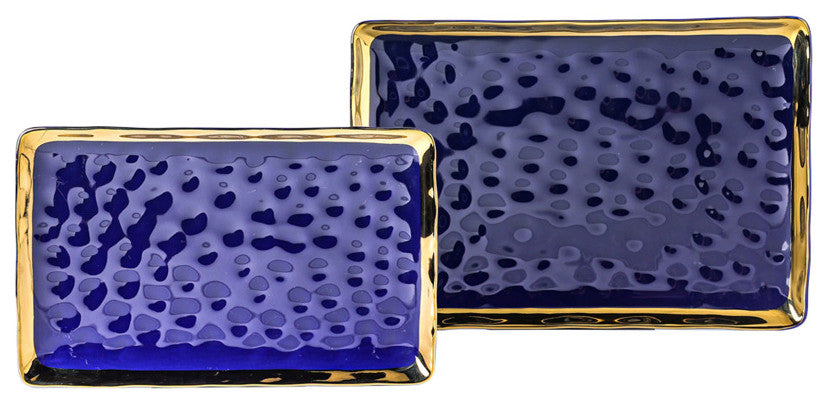 2-Piece Stone Lain Florian Porcelain Serving Set, Blue