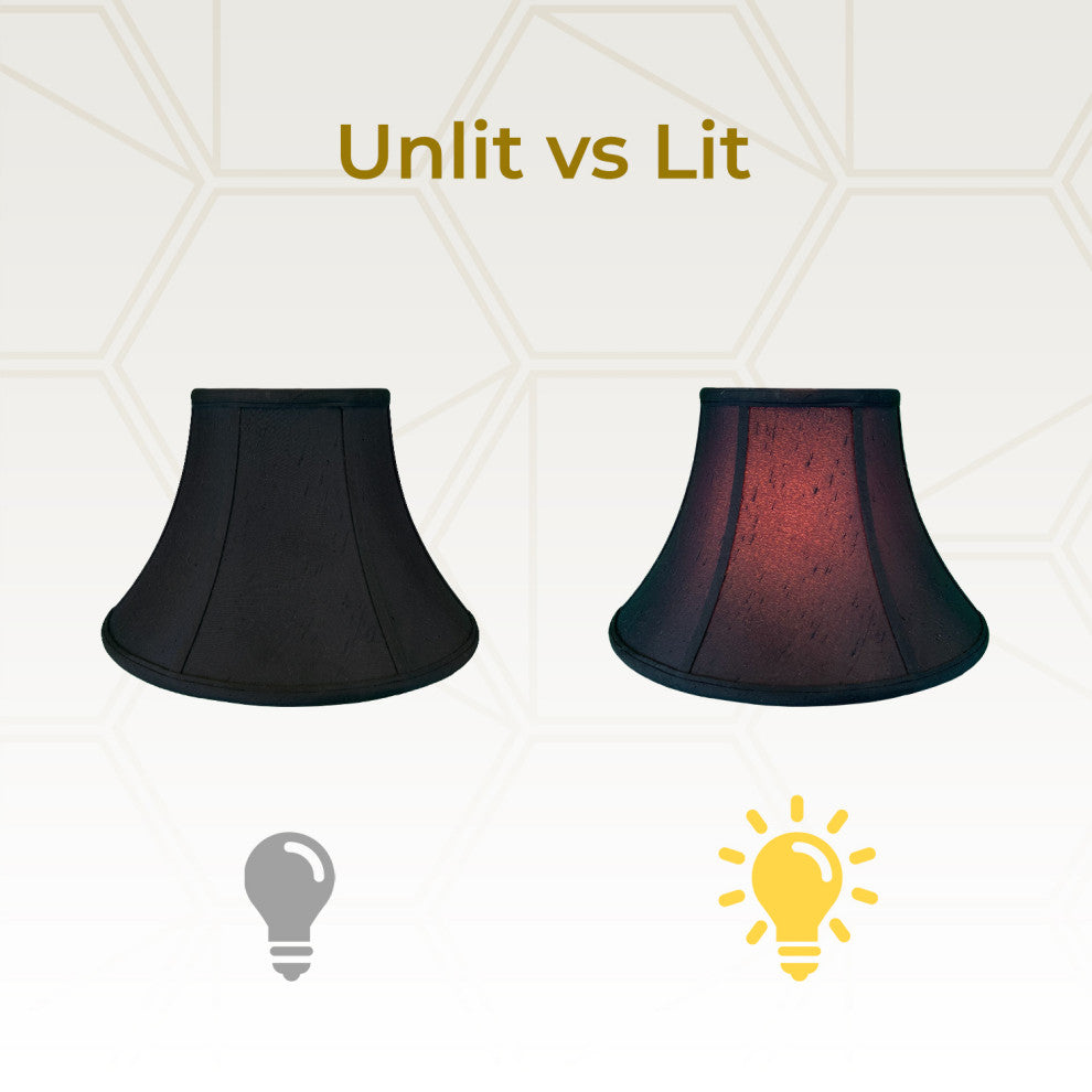 Royal Designs Shallow Bell Basic Lamp Shade, Black/Gold, 6x13x8.5