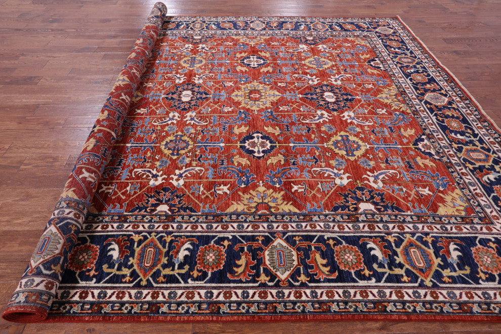 Handmade Persian Fine Serapi Wool Rug 9' 11" X 13' 8" - Q12859